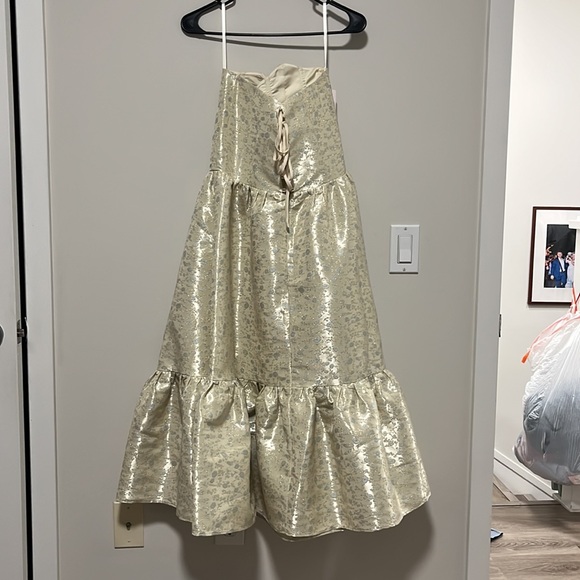 V. CHAPMAN VIRGINIA TIERED STRAPLESS CORSET MIDI DRESS - Picture 3 of 10